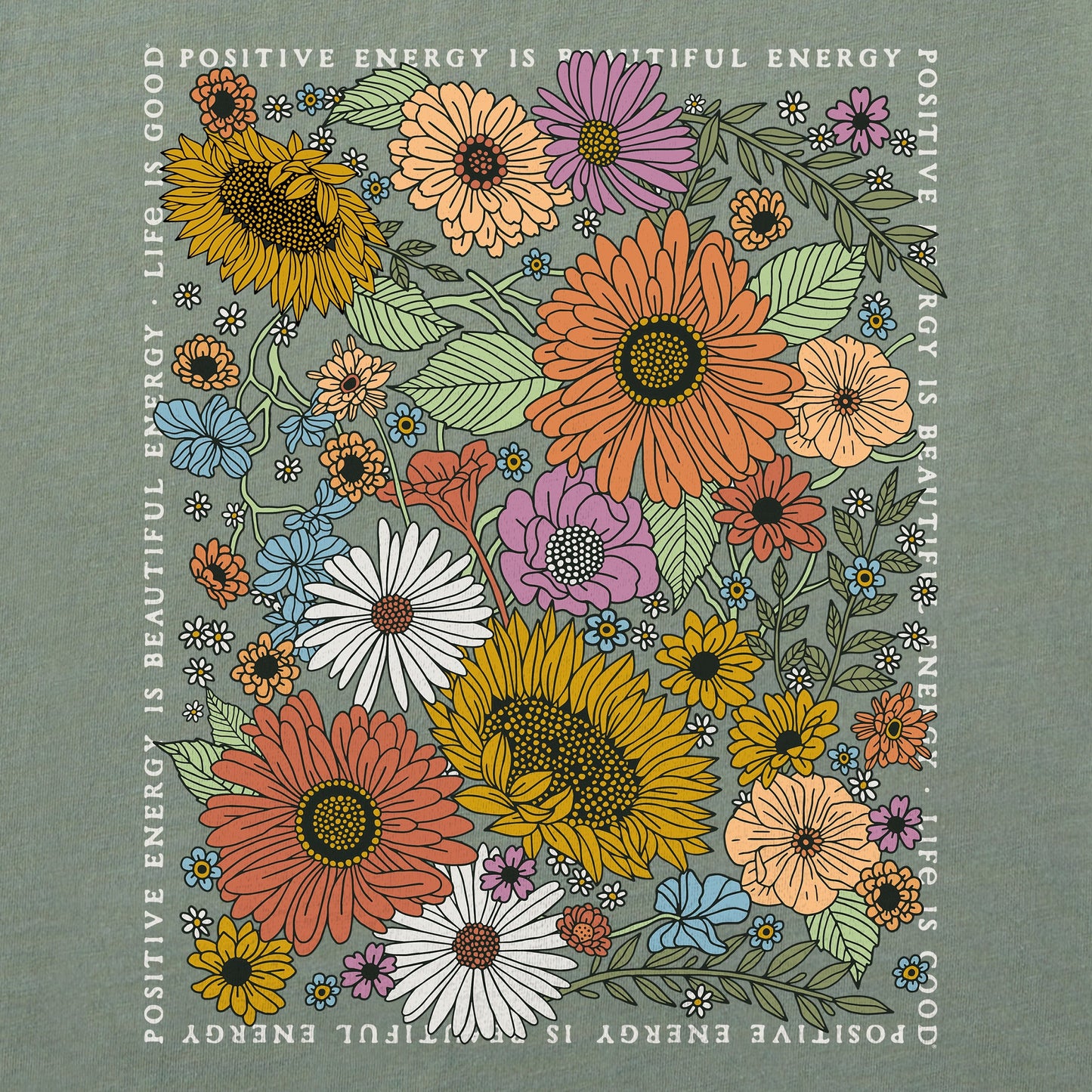 Women's Beautiful Energy Wildflowers Short Sleeve Crusher Boxy Tee