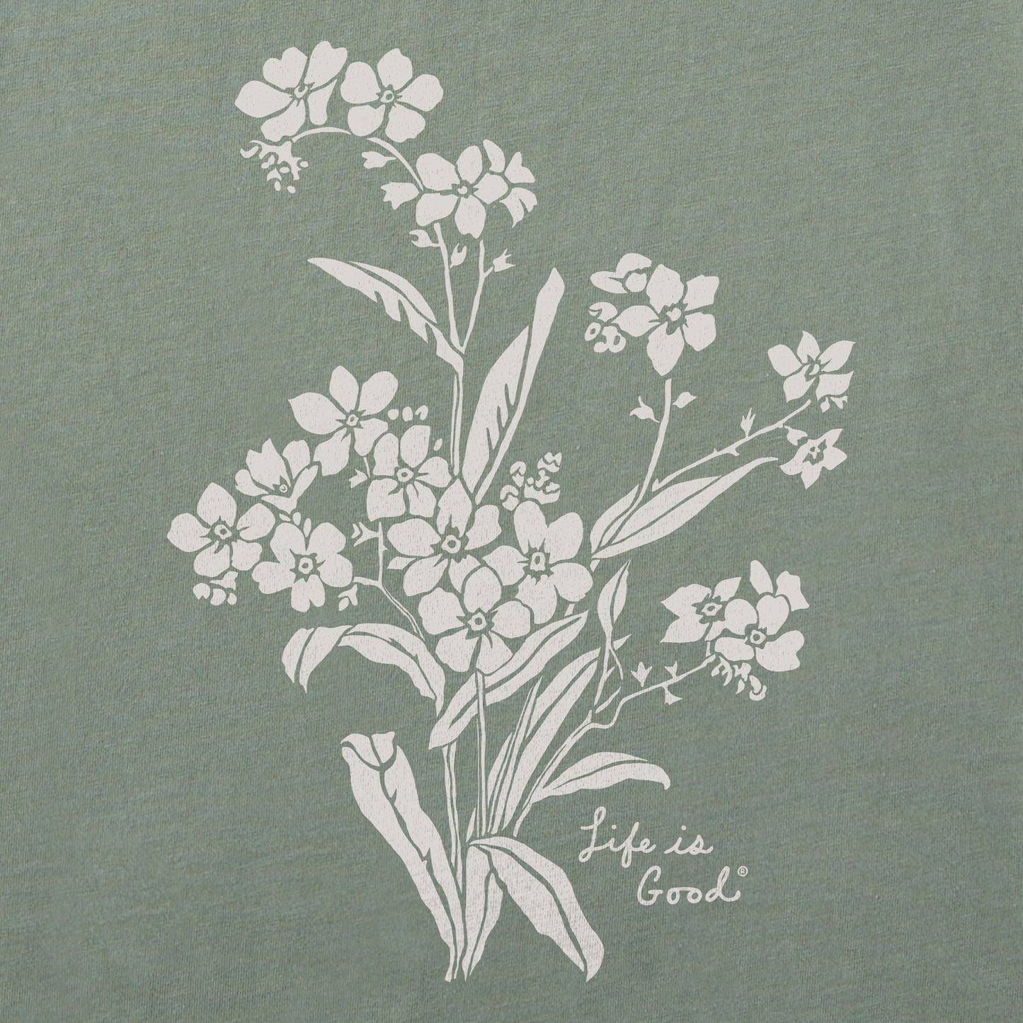 Women's Antique Flowers Short Sleeve Crusher Boxy Tee