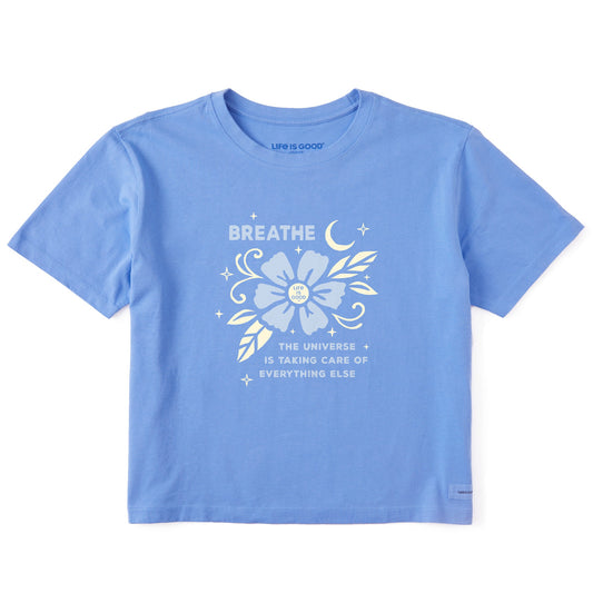Women's Breathe Universe Flower Short Sleeve Crusher Boxy Tee