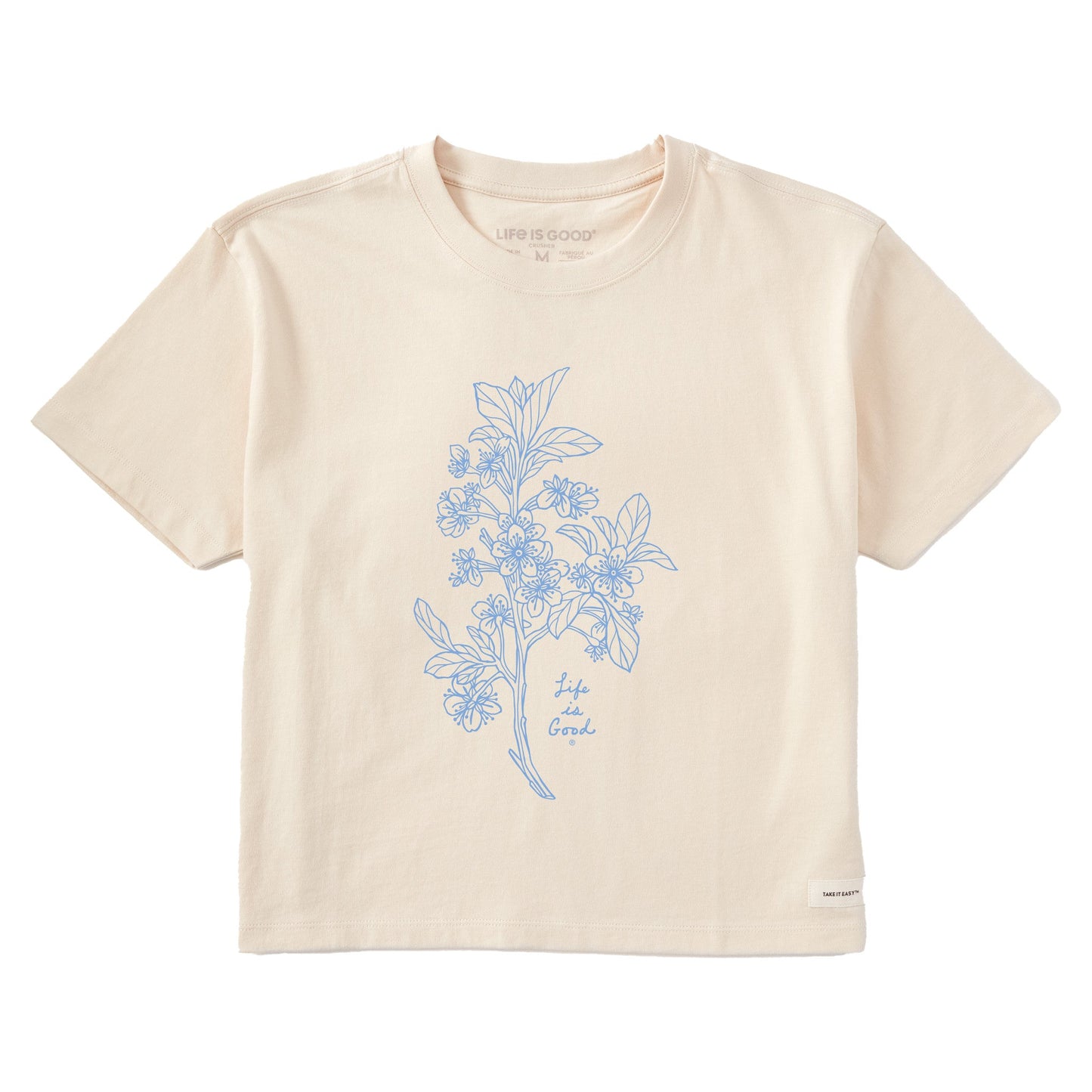 Women's Antique Plum Blossom Short Sleeve Crusher Boxy Tee