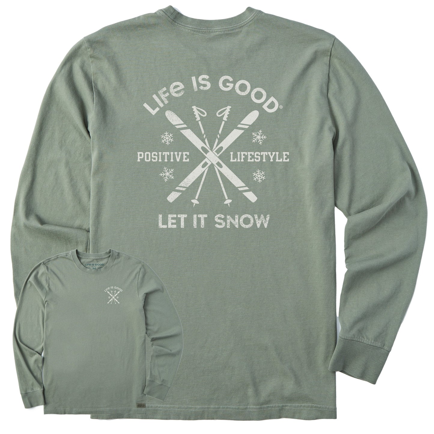 Men's Let it Snow Ski Long Sleeve Crusher Tee