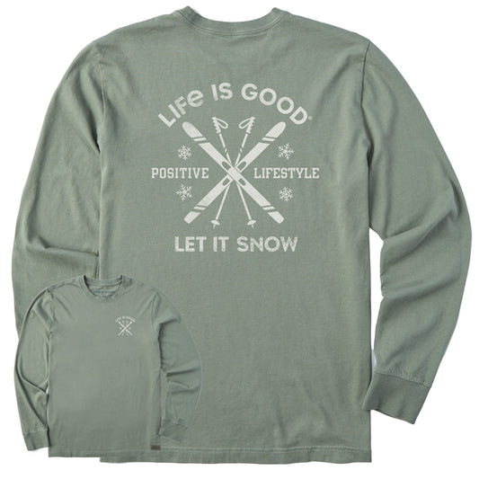 Men's Let it Snow Ski Long Sleeve Crusher Tee