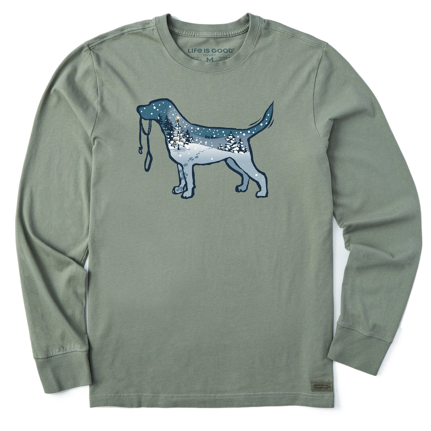 Men's Snowscape Dog Long Sleeve Crusher Tee