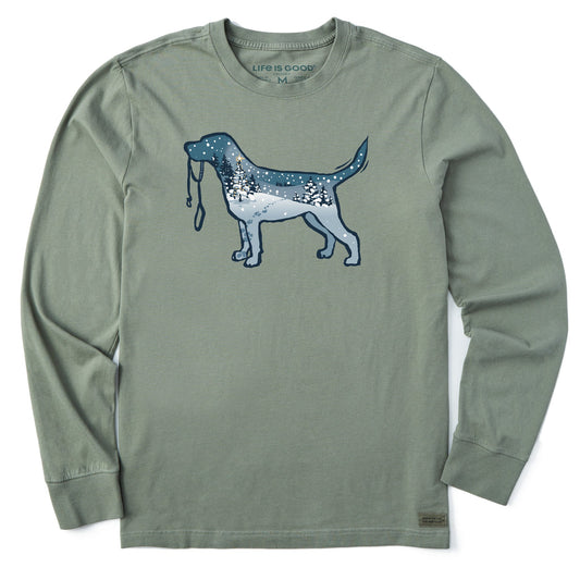 Men's Snowscape Dog Long Sleeve Crusher Tee