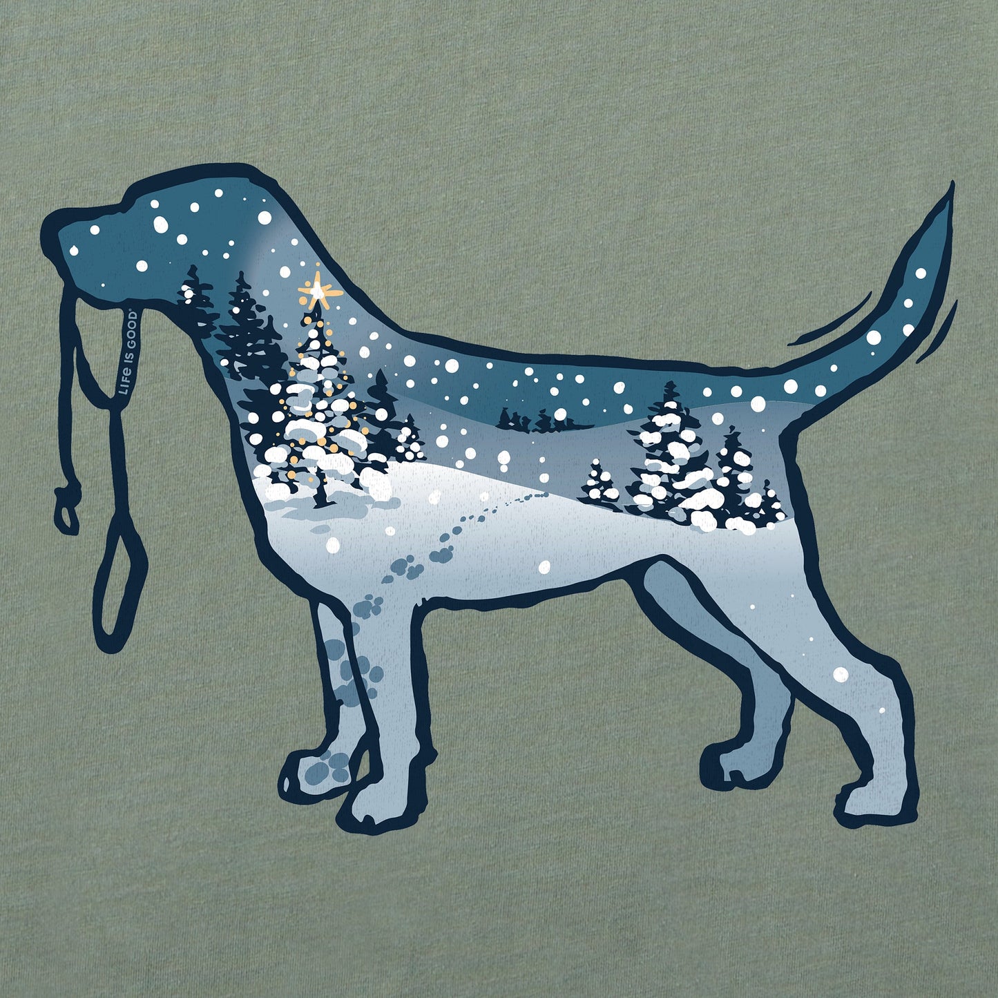 Men's Snowscape Dog Long Sleeve Crusher Tee