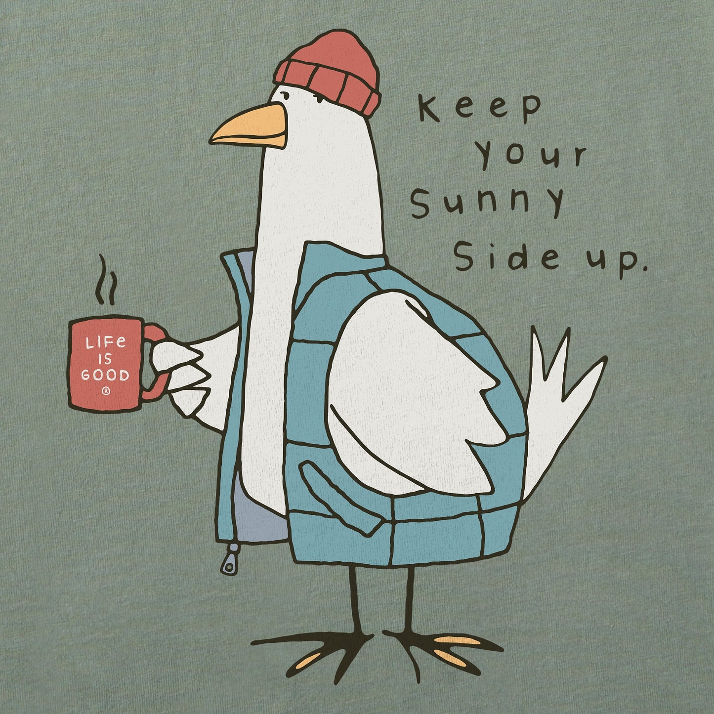 Men's Sunny Side Warmly Dressed Chicken Long Sleeve Crusher Tee