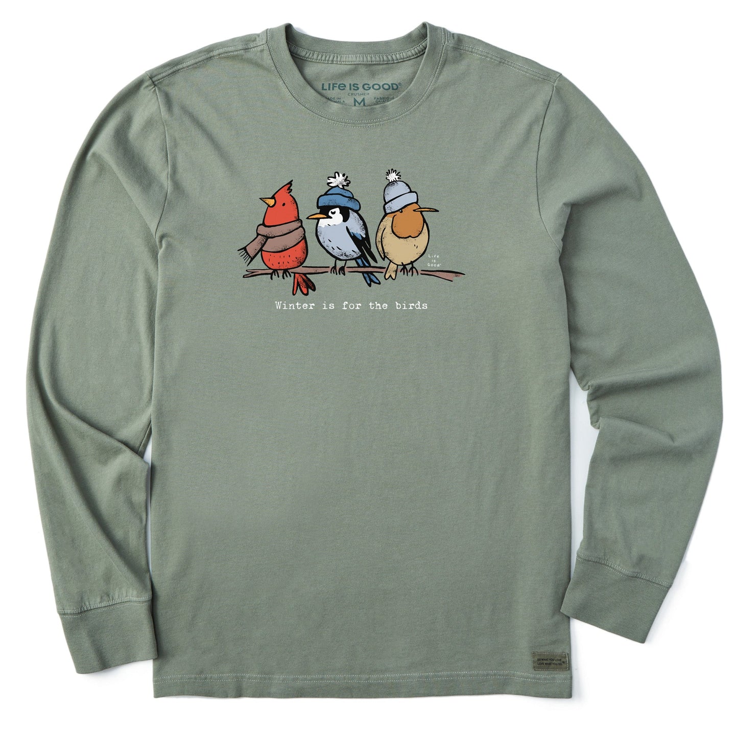 Men's Shady Winter is for the Birds Long Sleeve Crusher Tee