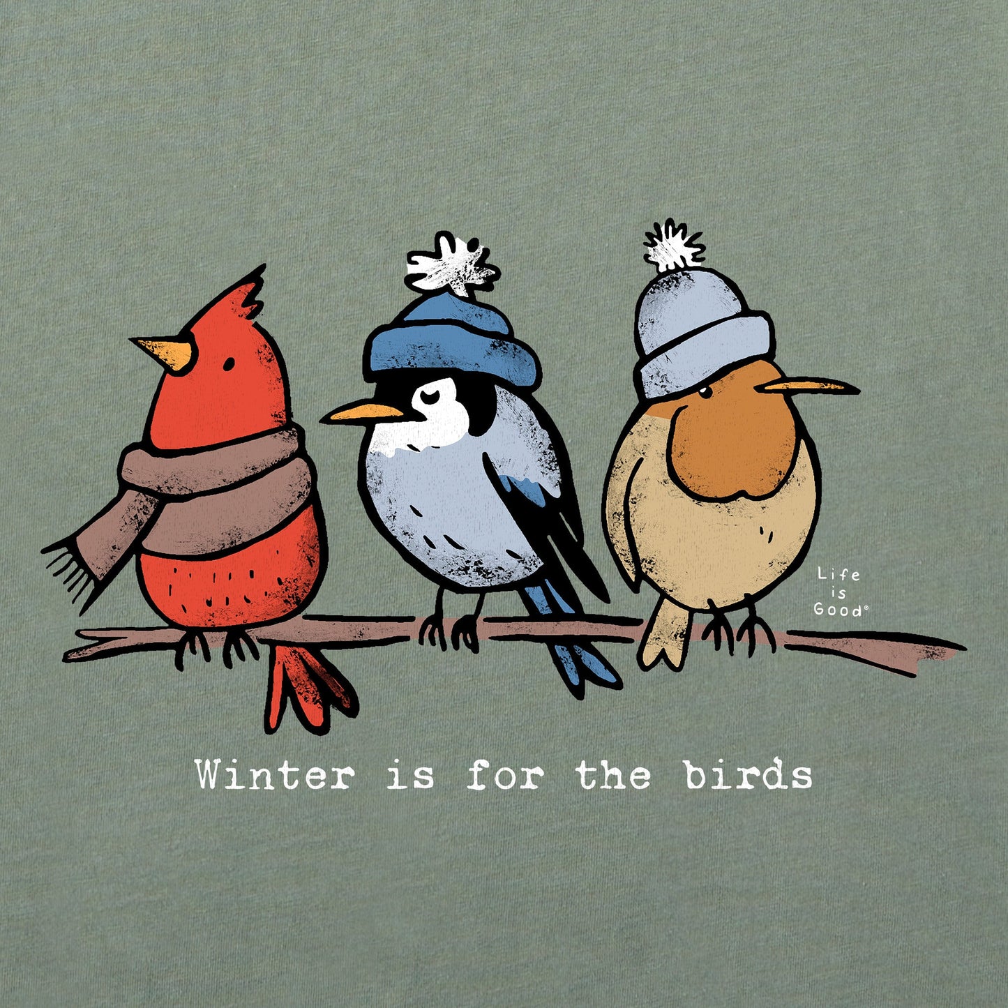 Men's Shady Winter is for the Birds Long Sleeve Crusher Tee