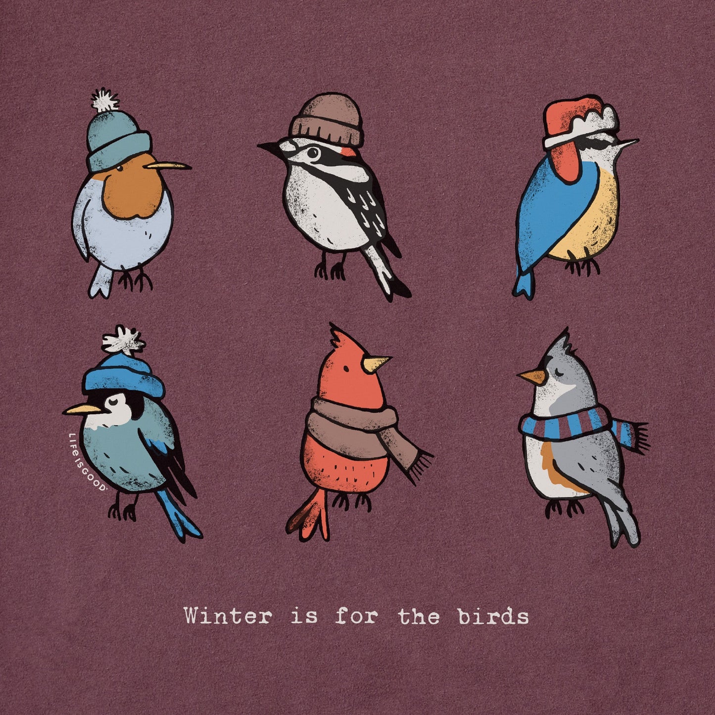 Men's Winter is for the Birds Grid Long Sleeve Crusher Tee