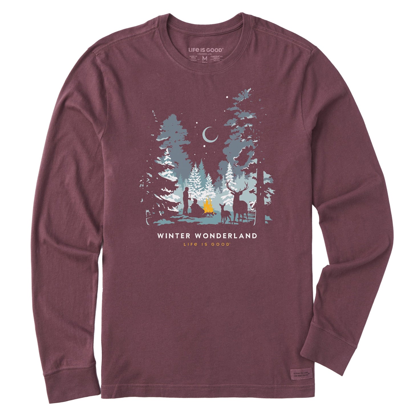 Men's Winter Wonderland Campfire Long Sleeve Crusher Tee