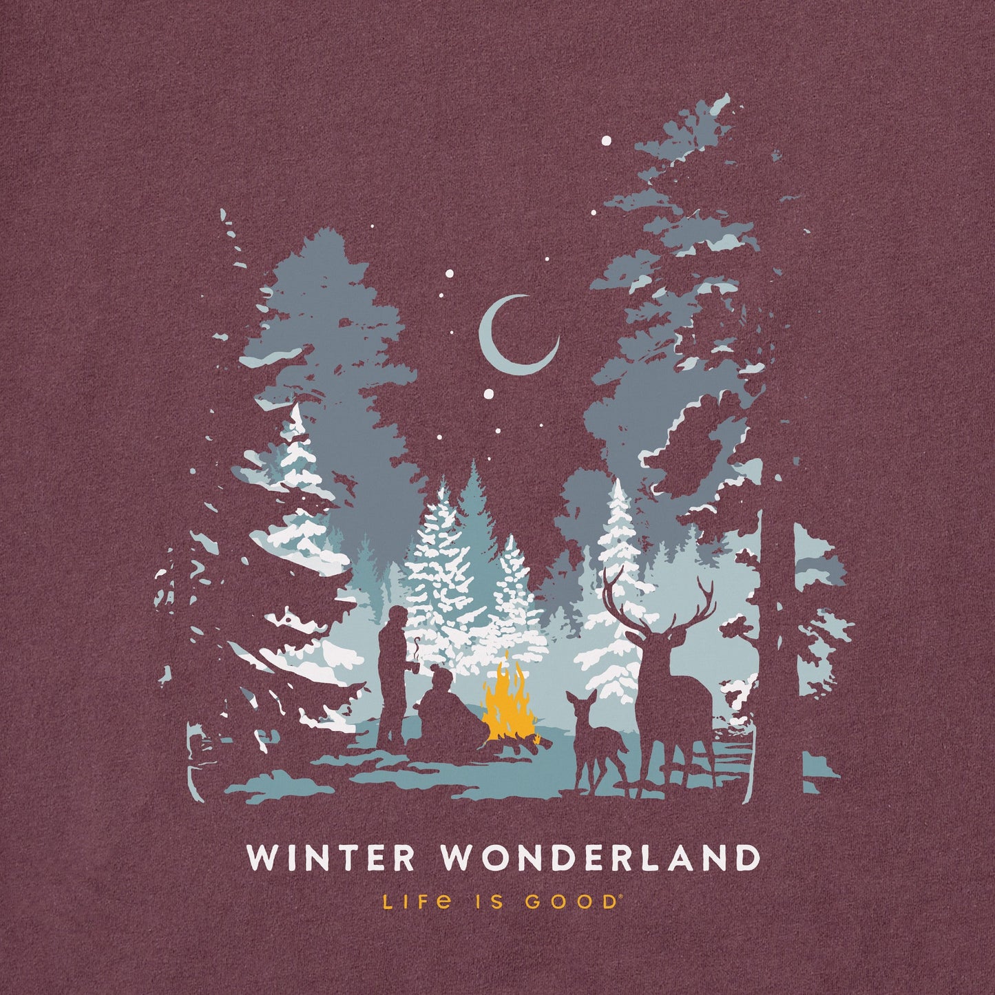 Men's Winter Wonderland Campfire Long Sleeve Crusher Tee