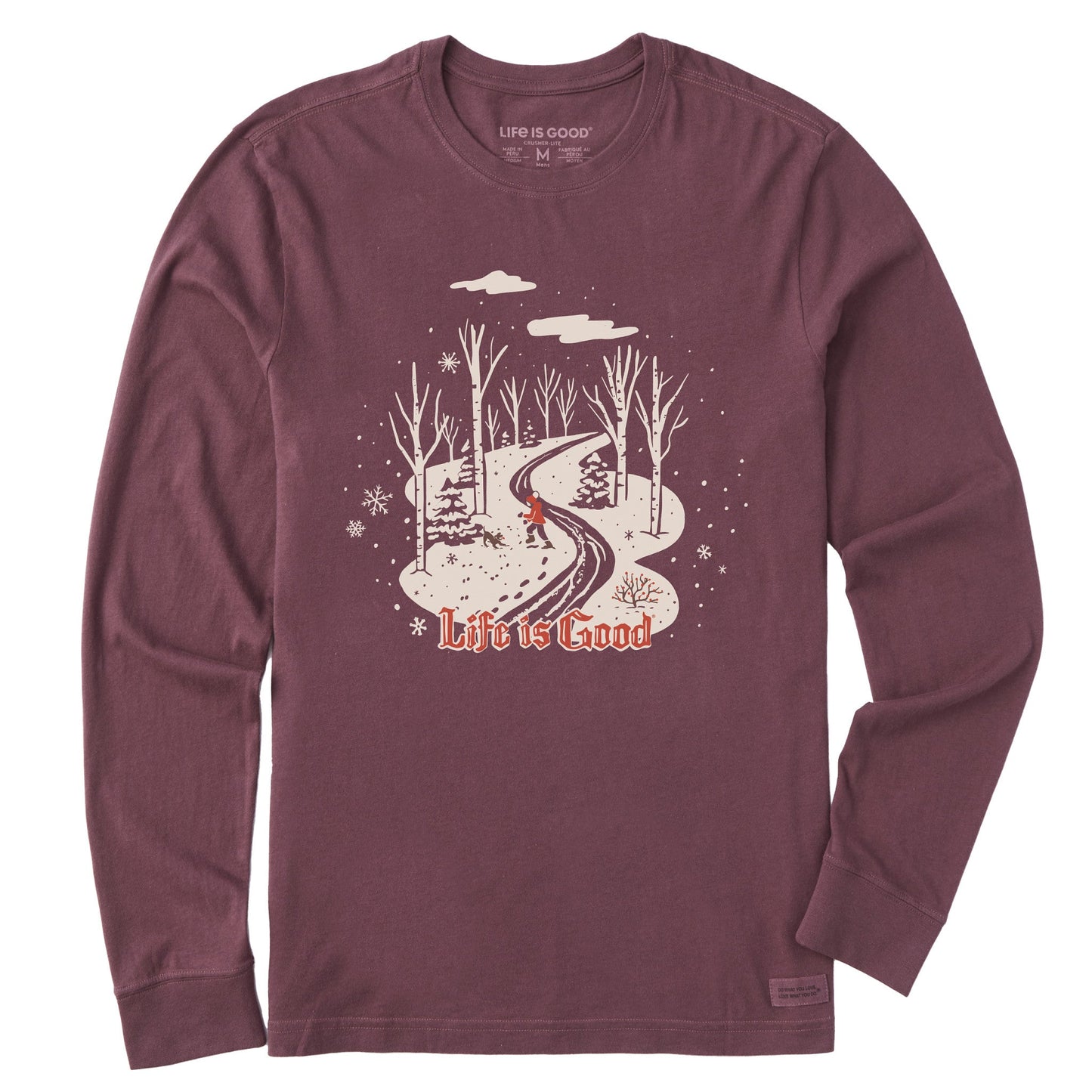 Men's Nostalgic Winter Day Long Sleeve Crusher Tee