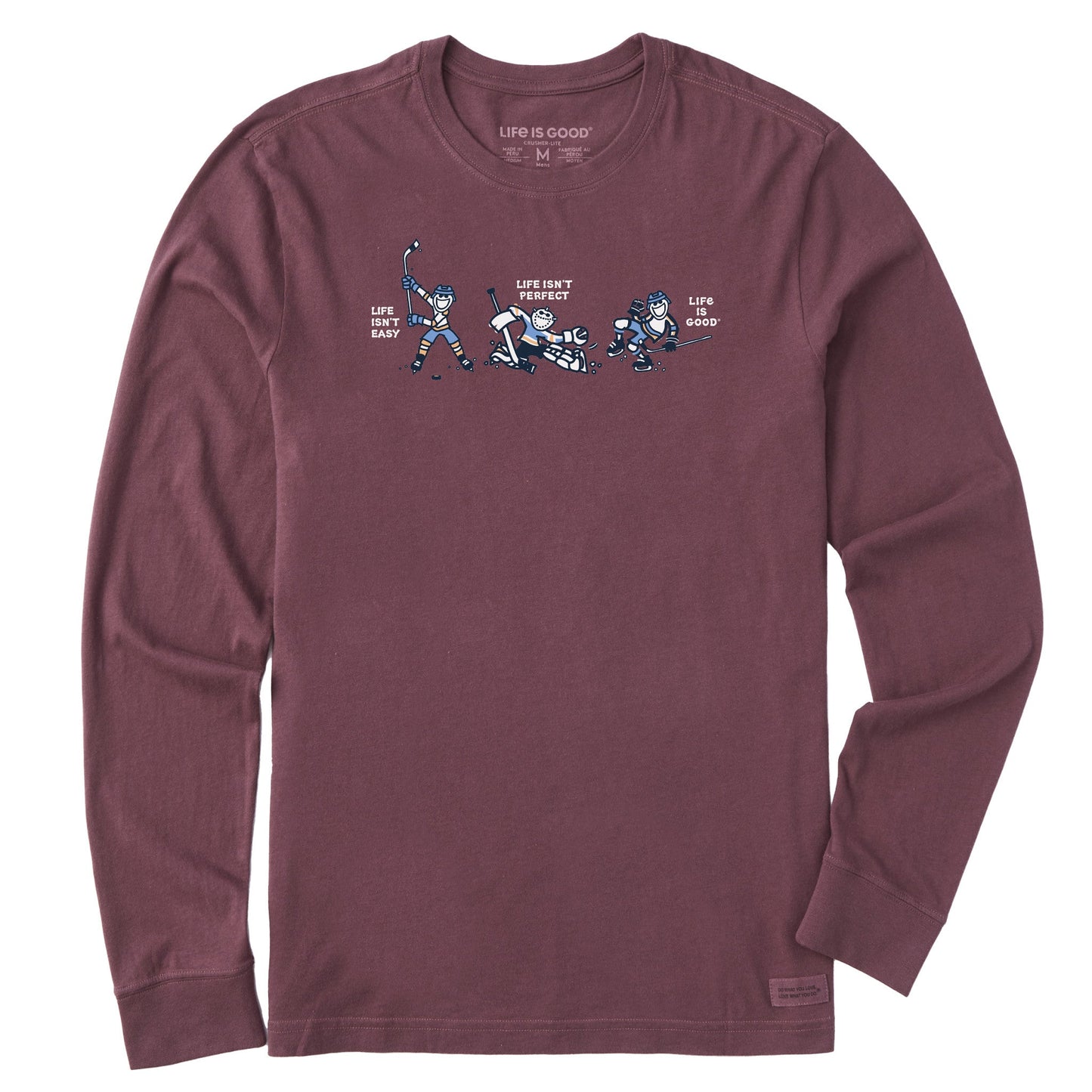 Men's Life Isn't Easy Hockey Long Sleeve Crusher Tee