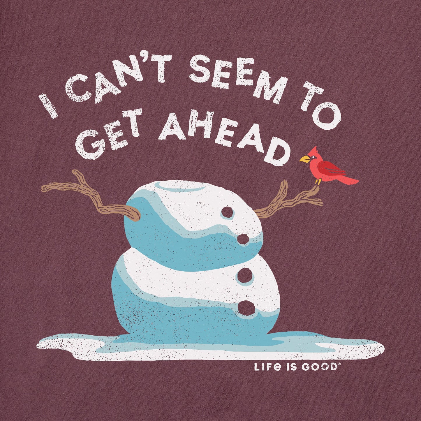 Men's Get Ahead Snowman Long Sleeve Crusher Tee