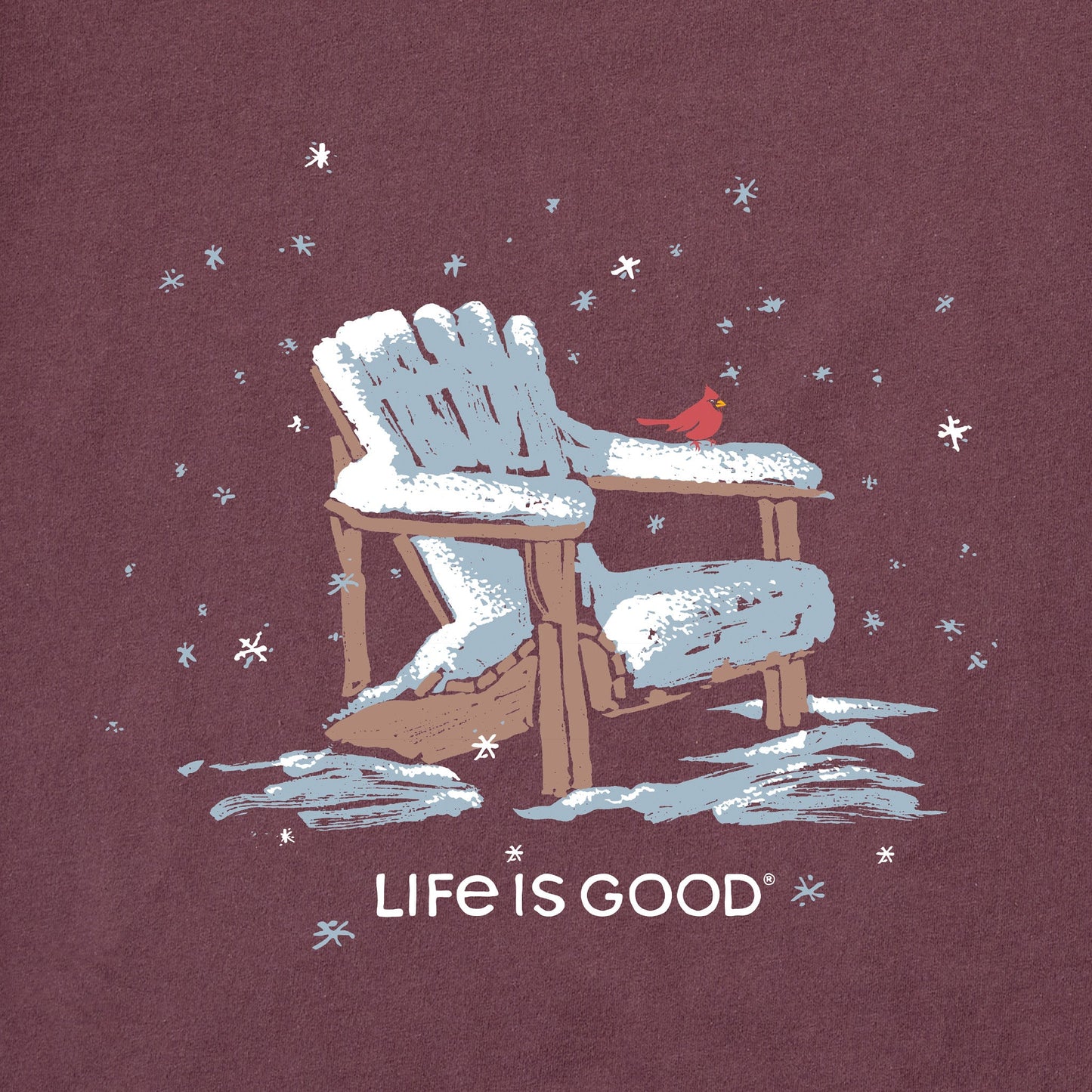 Men's Snowy Adirondack Cardinal Long Sleeve Crusher Tee