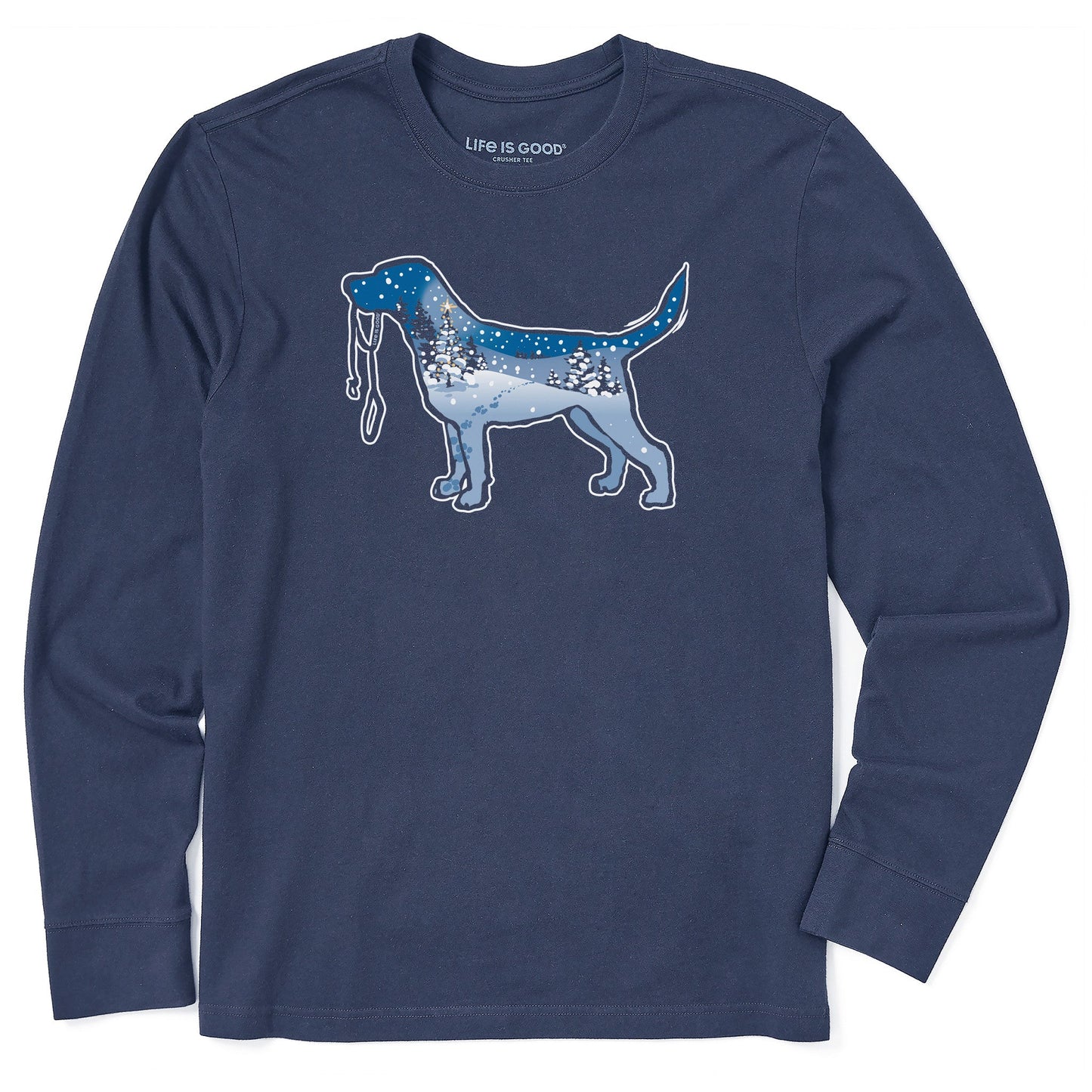 Men's Snowscape Dog Long Sleeve Crusher Tee