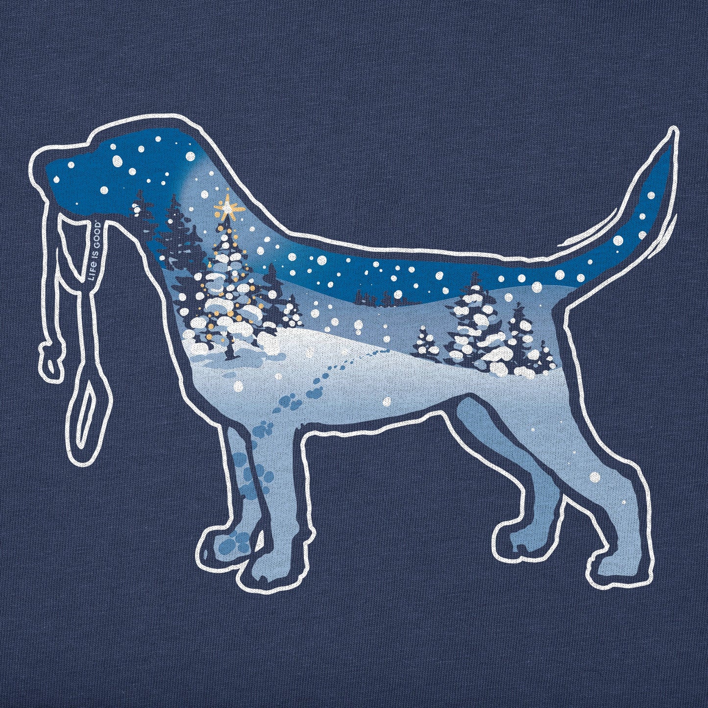 Men's Snowscape Dog Long Sleeve Crusher Tee