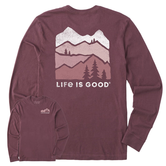 Men's Mountain Silhouette Long Sleeve Crusher Tee