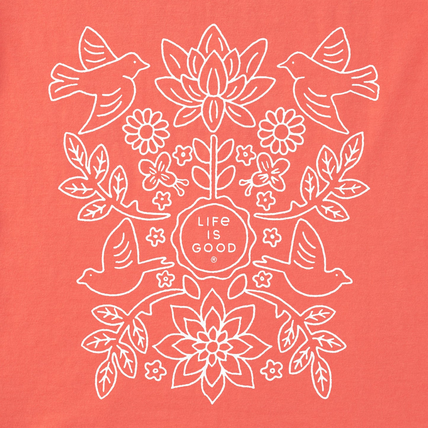 Women's Folk Art Garden Short Sleeve Crusher Tee