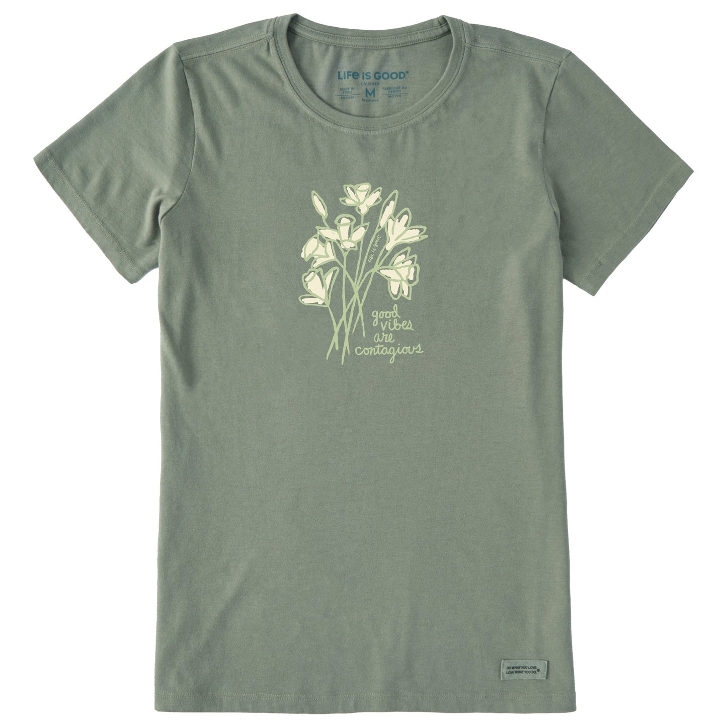 Women's Good Vibes Daffodils Short Sleeve Crusher Tee