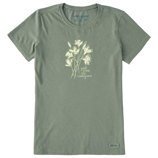 Women's Good Vibes Daffodils Short Sleeve Crusher Tee