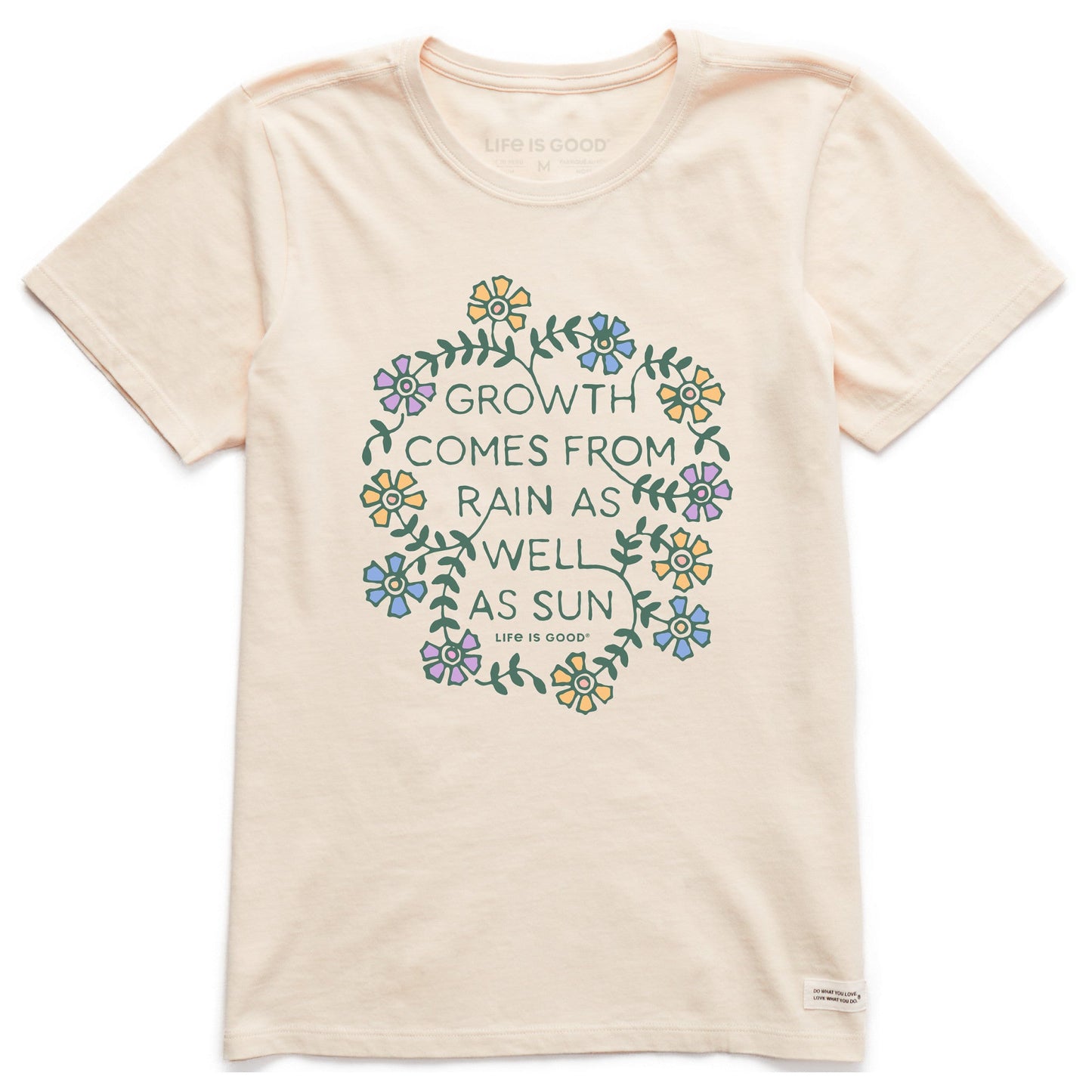 Women's Growth Comes from Rain Flowers Short Sleeve Crusher Tee