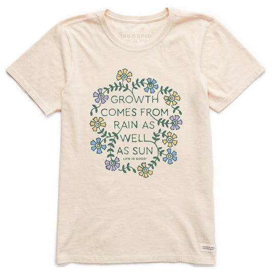 Women's Growth Comes from Rain Flowers Short Sleeve Crusher Tee