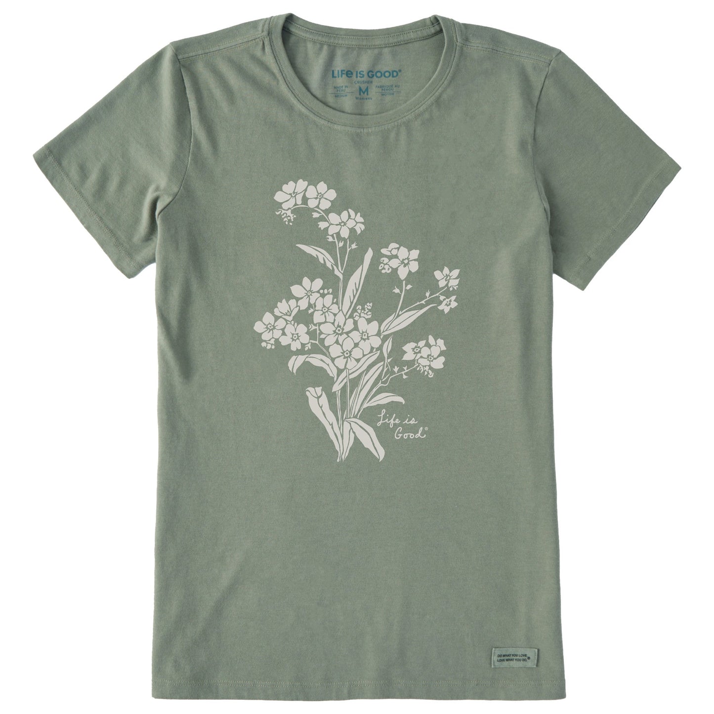 Women's Antique Flowers Short Sleeve Crusher Tee