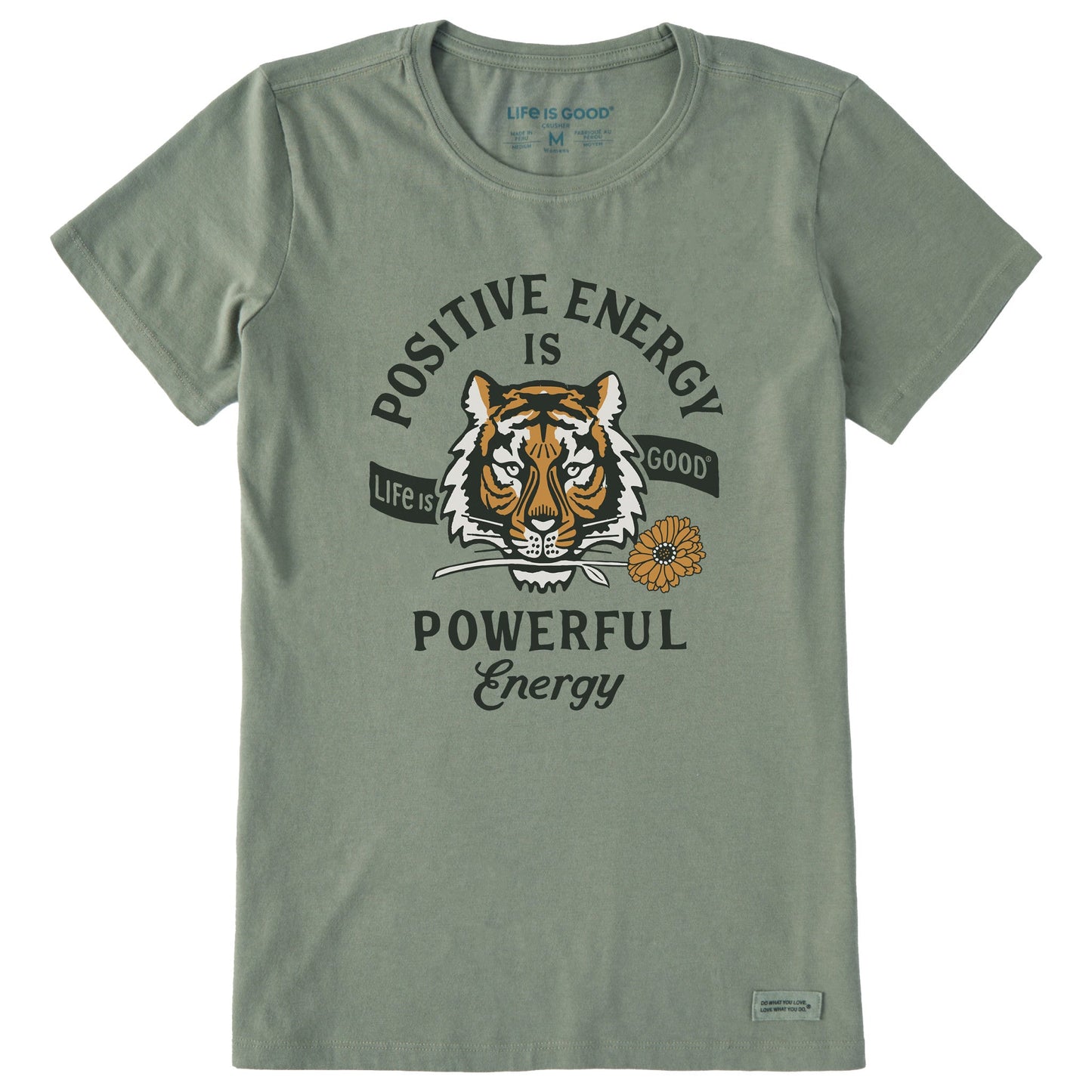 Women's Positive Energy Tiger Flower Short Sleeve Crusher Tee