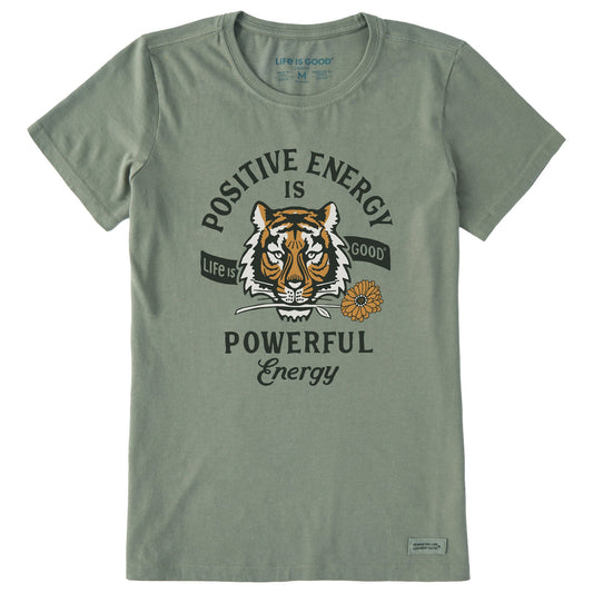 Women's Positive Energy Tiger Flower Short Sleeve Crusher Tee
