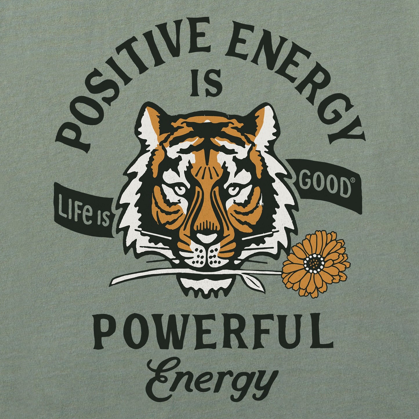 Women's Positive Energy Tiger Flower Short Sleeve Crusher Tee