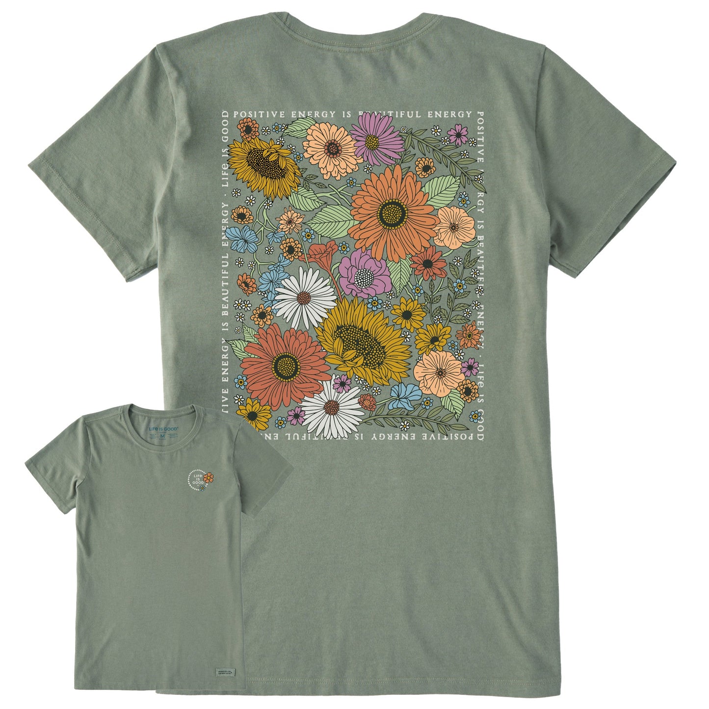 Women's Beautiful Energy Wildflowers Short Sleeve Tee