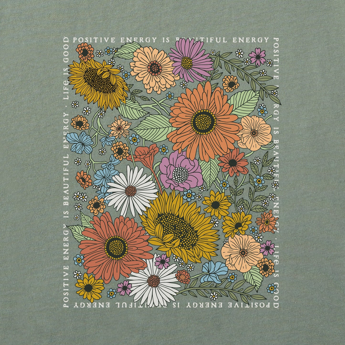 Women's Beautiful Energy Wildflowers Short Sleeve Tee