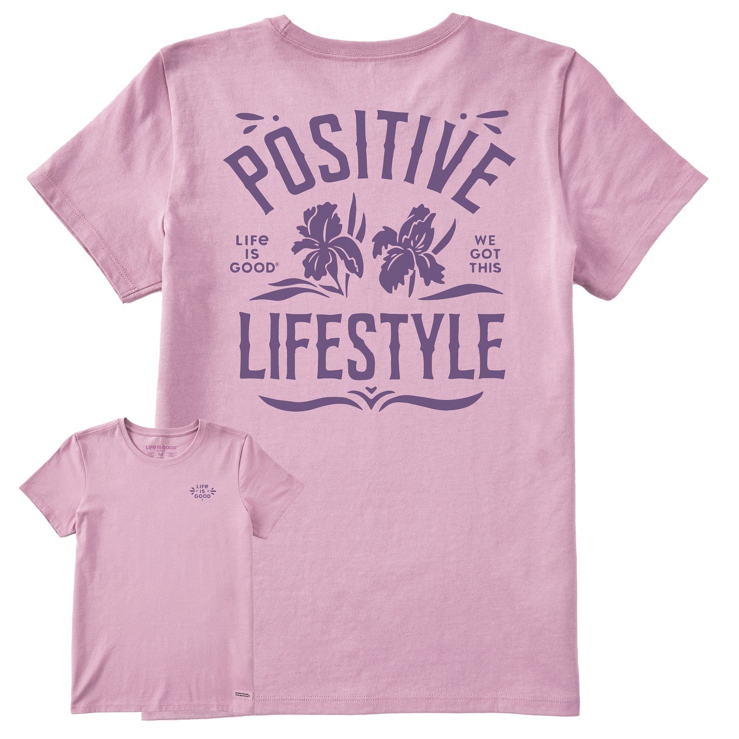 Women's Positive Lifestyle Irises Short Sleeve Crusher Tee
