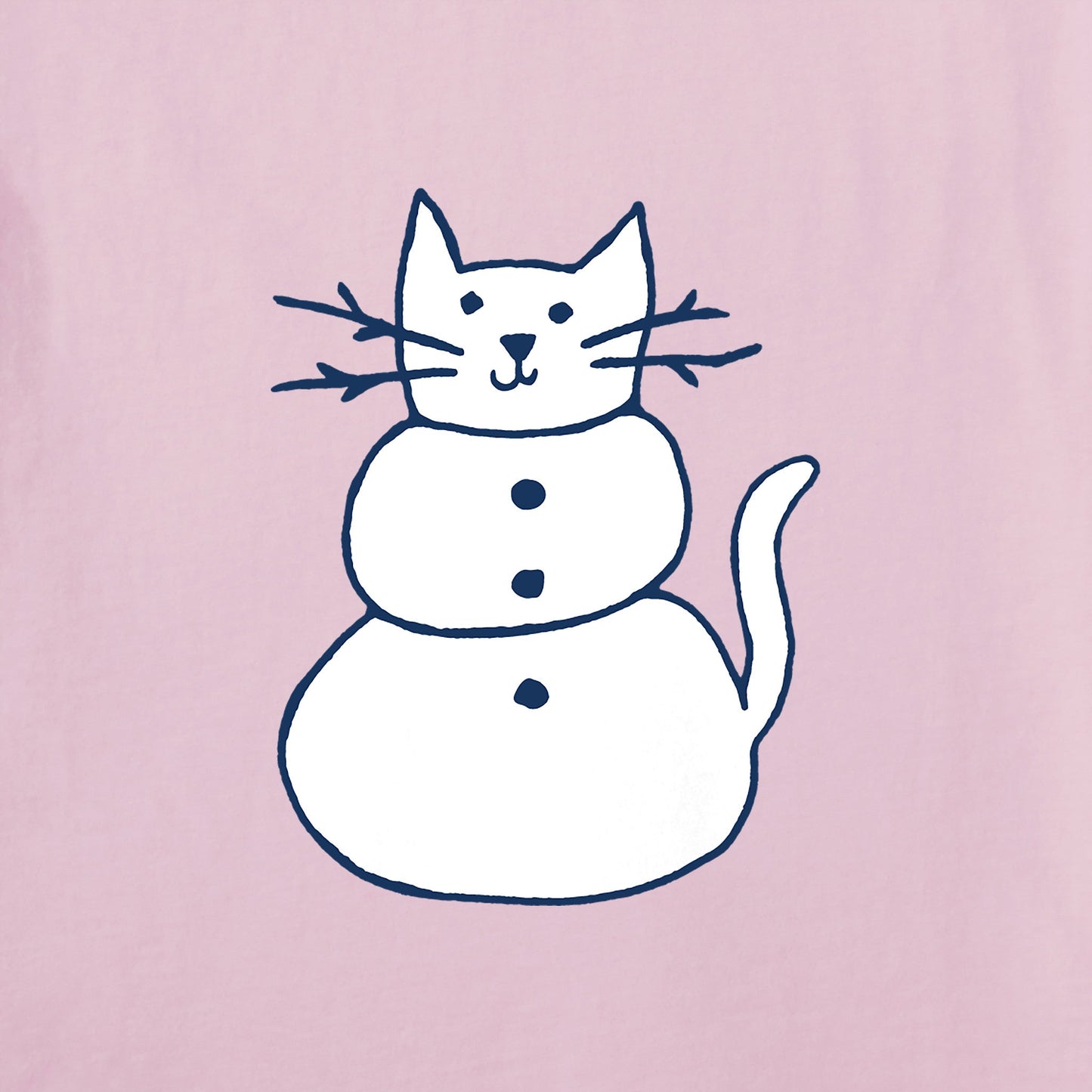 Women's Cat Snowman Long Sleeve Crusher Vee