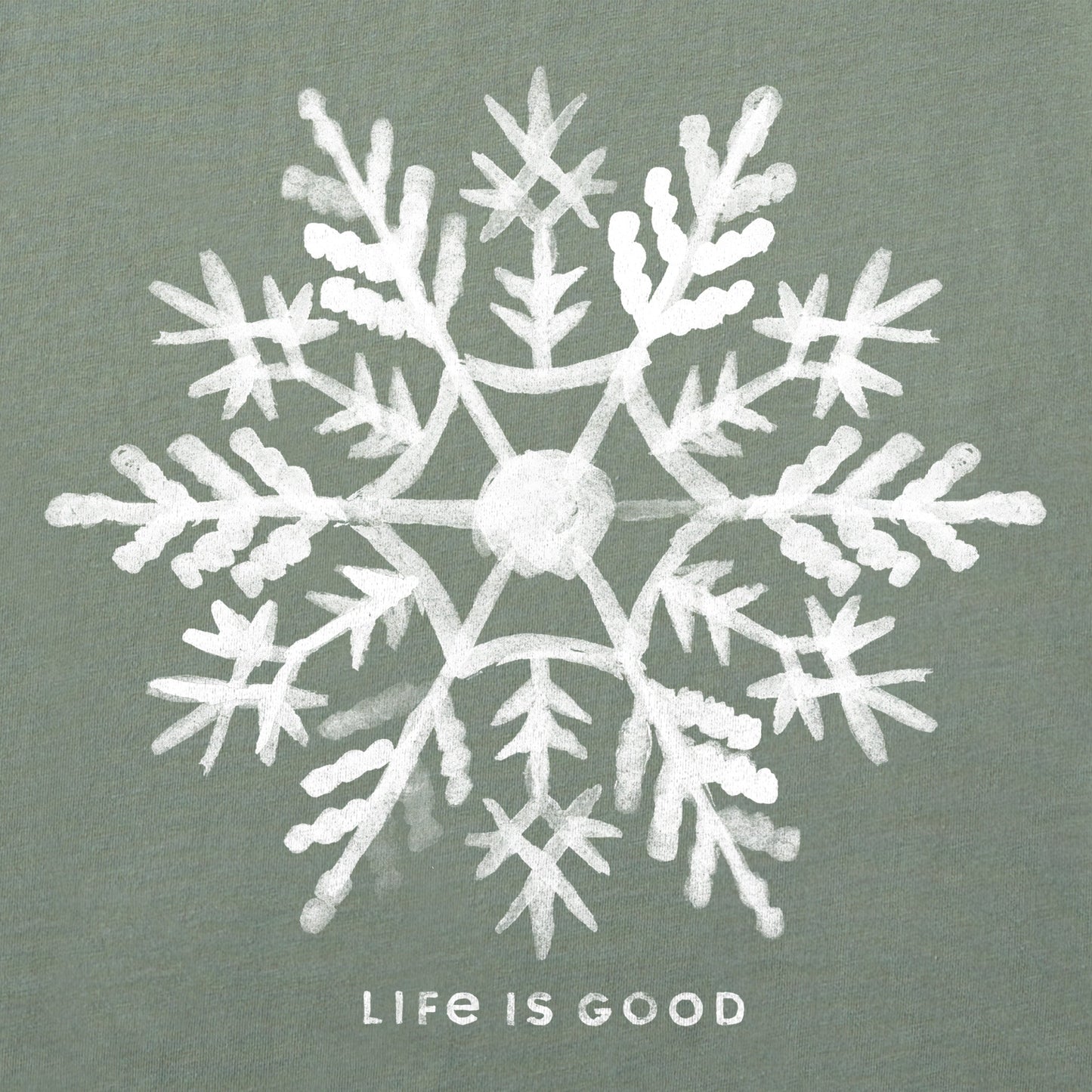 Women's Watercolor Snowflake Long Sleeve Crusher Vee