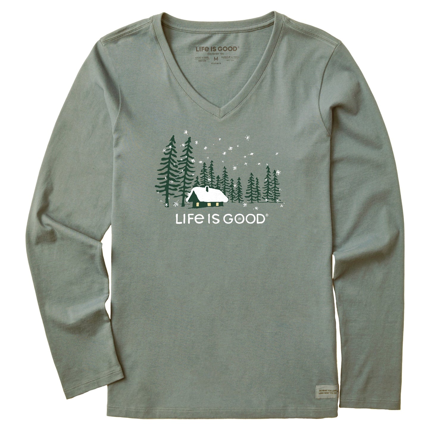 Women's Snowy Evening Long Sleeve Crusher Vee