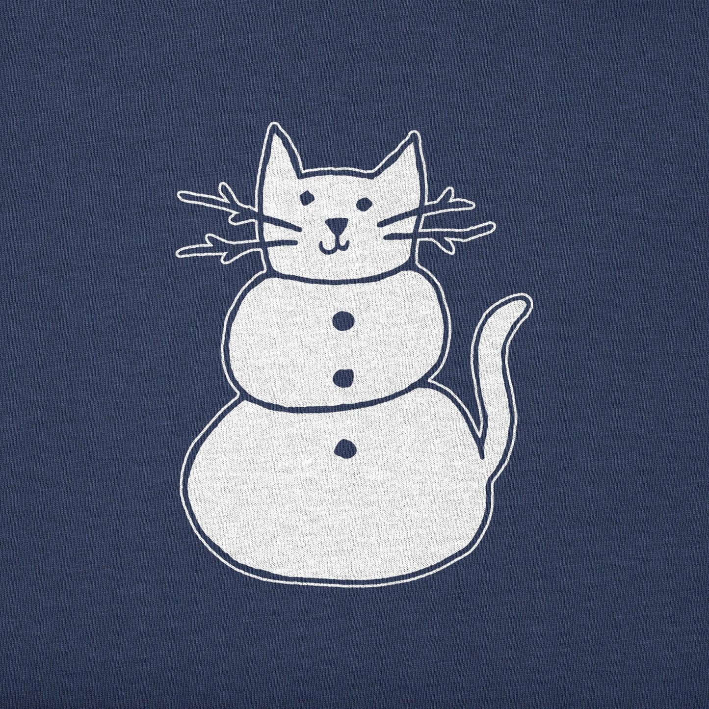 Women's Cat Snowman Long Sleeve Crusher Vee