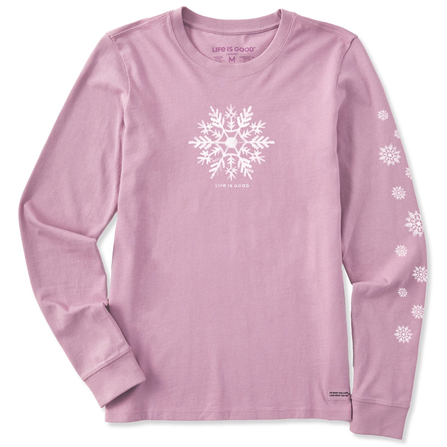 Women's Watercolor Snowflake Long Sleeve Crusher Tee