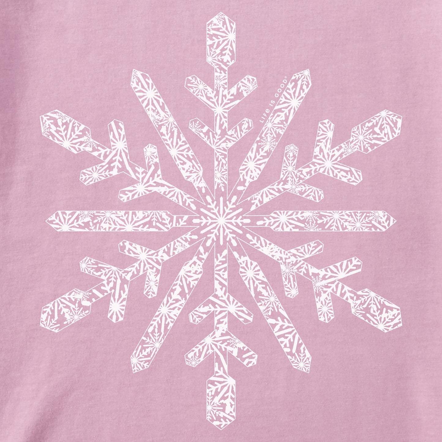 Women's Contrast Snowflake Long Sleeve Crusher Tee