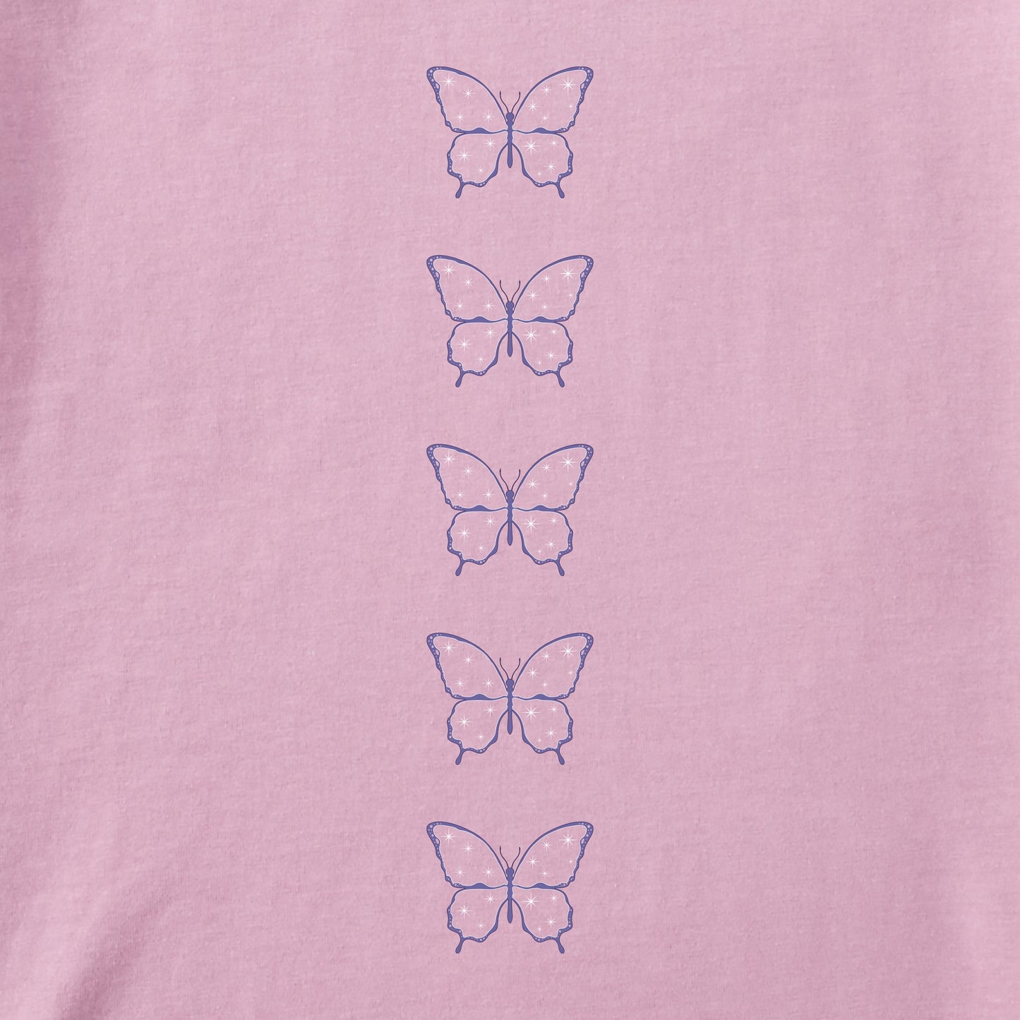 Women's Twinkling Icy Butterfly Long Sleeve Crusher Tee