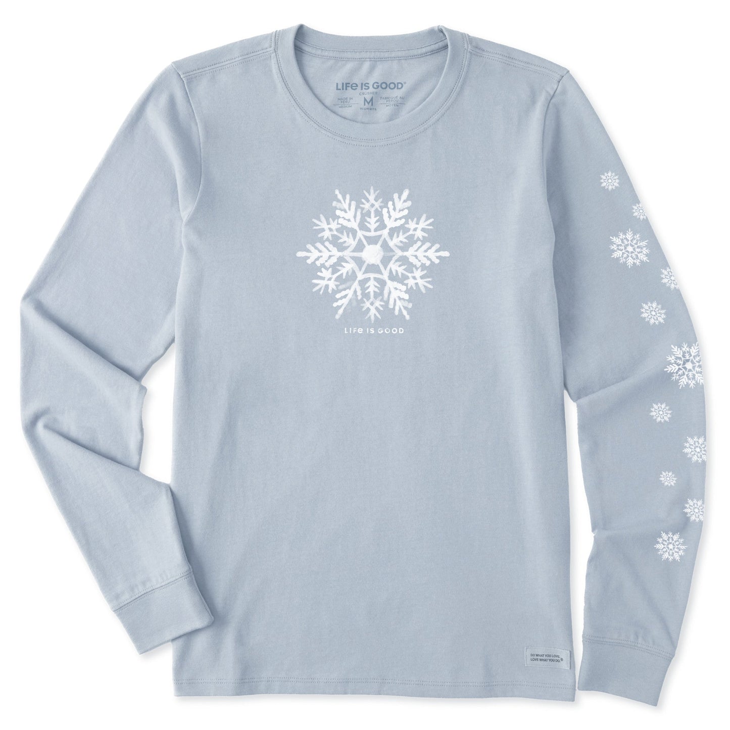 Women's Watercolor Snowflake Long Sleeve Crusher Tee