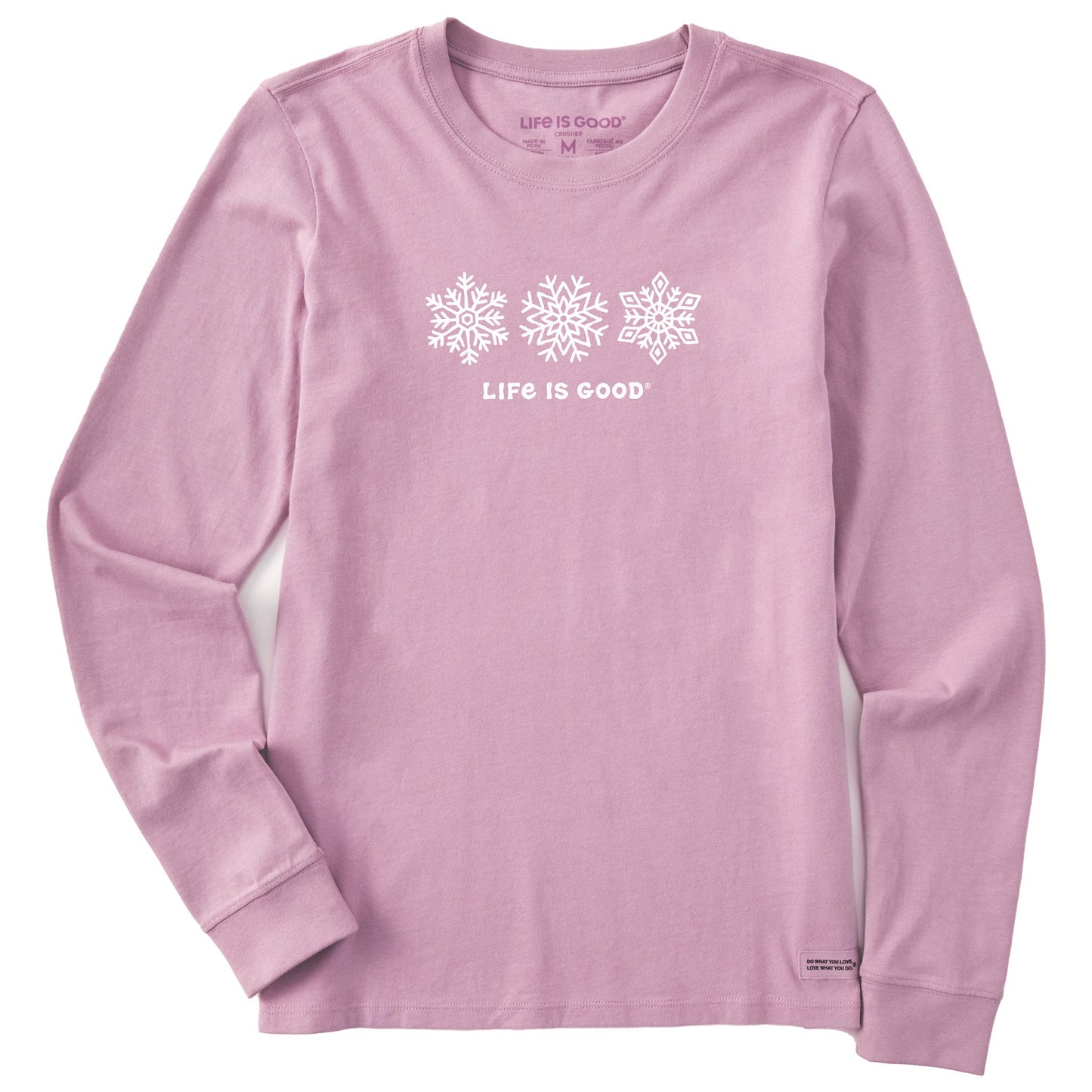 Women's Three Snowflakes Long Sleeve Crusher Tee