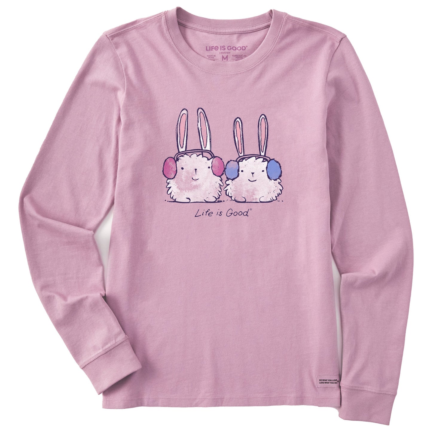 Women's Warmly Dressed Bunnies Long Sleeve Crusher Tee