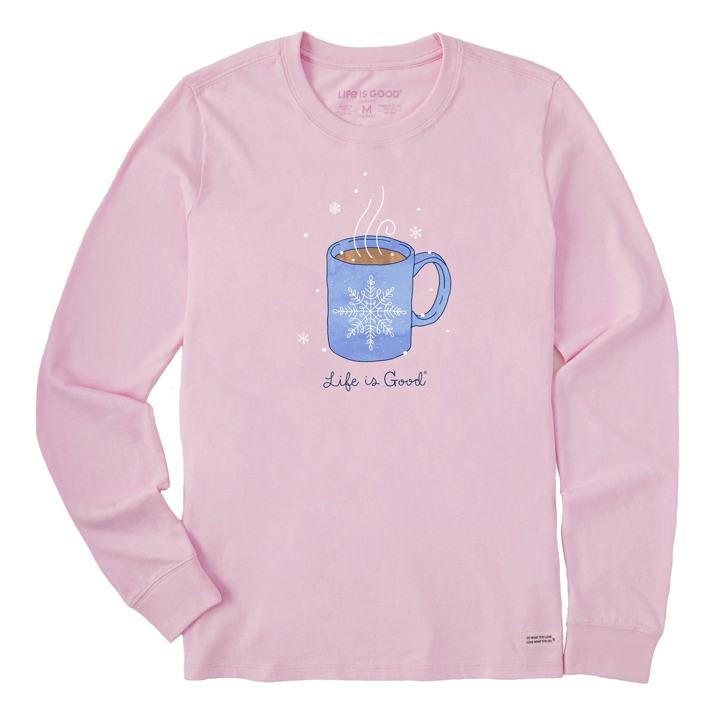 Women's Winter Snowflake Mug Long Sleeve Crusher Tee