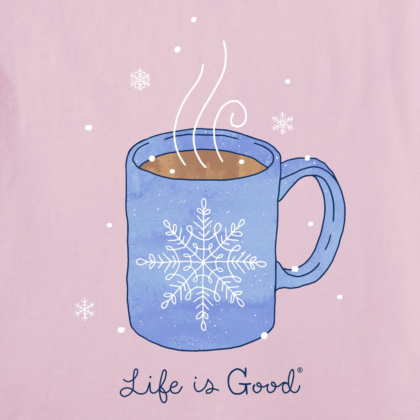 Women's Winter Snowflake Mug Long Sleeve Crusher Tee