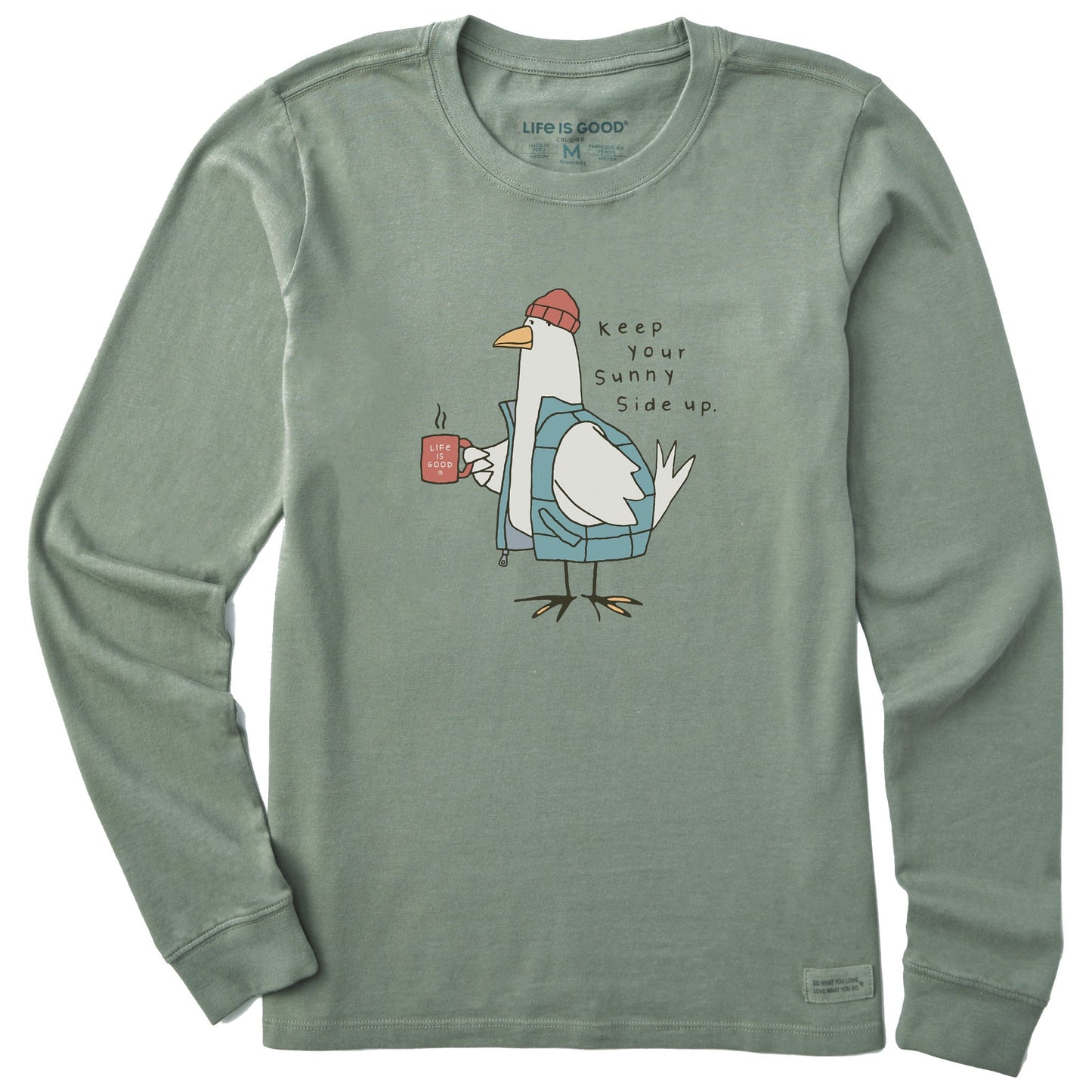 Women's Sunny Side Warmly Dressed Chicken Long Sleeve Crusher Tee