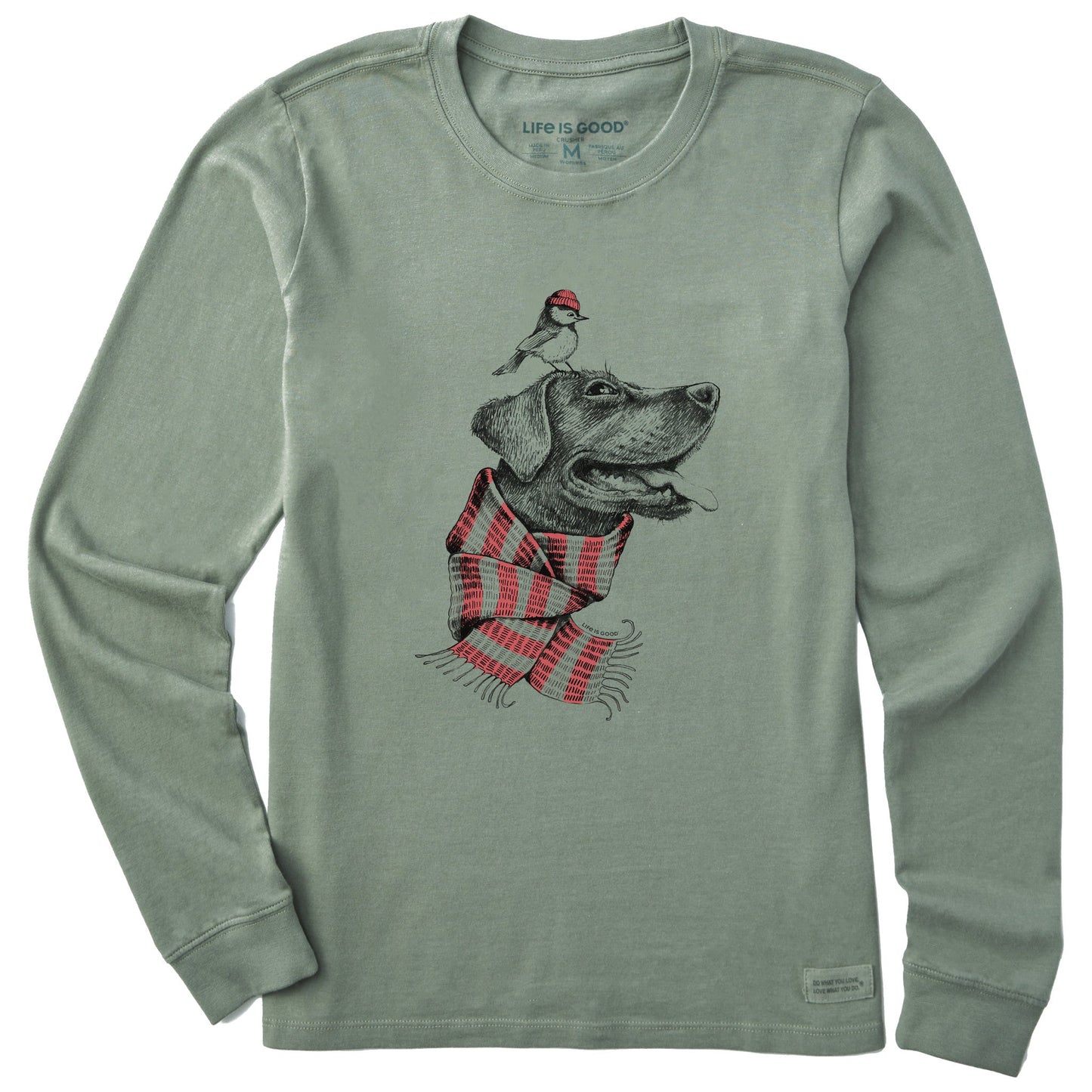 Women's Dog and Bird Buddies Long Sleeve Crusher Tee