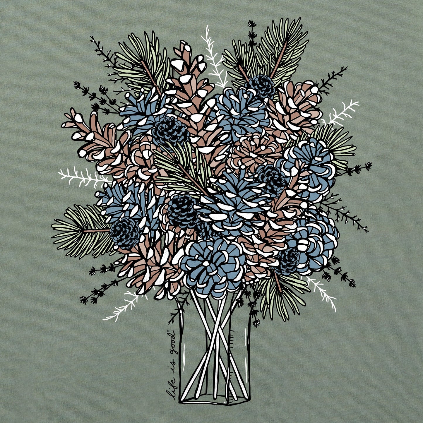 Women's Pinecone Bouquet Long Sleeve Crusher Tee