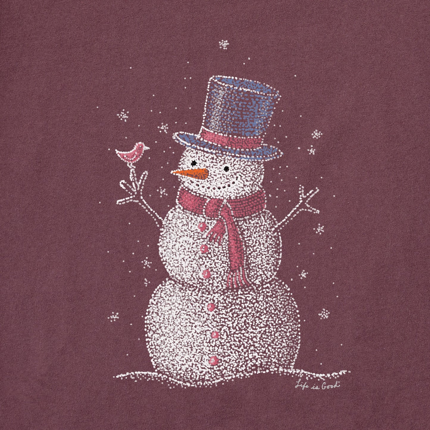 Women's Sparkle Snowman Long Sleeve Crusher Tee